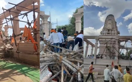 महाराष्ट्र के परभणी में हादसा, प्रसिद्ध हनुमान मंदिर के निर्माणाधीन सभागार का पिलर गिरा, 30 से 40 लोग दबे