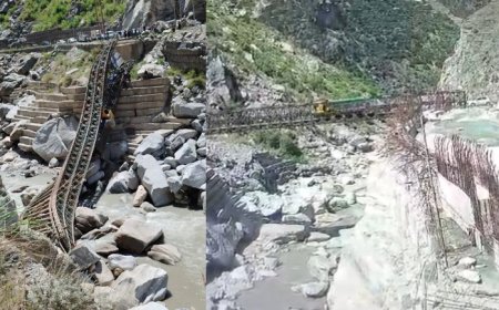 हिमाचल प्रदेश: किन्नौर जिले के उरनी क्षेत्र में हादसा, ताश के पत्तों की तरह अचानक गिर गया लोहे का पुल 