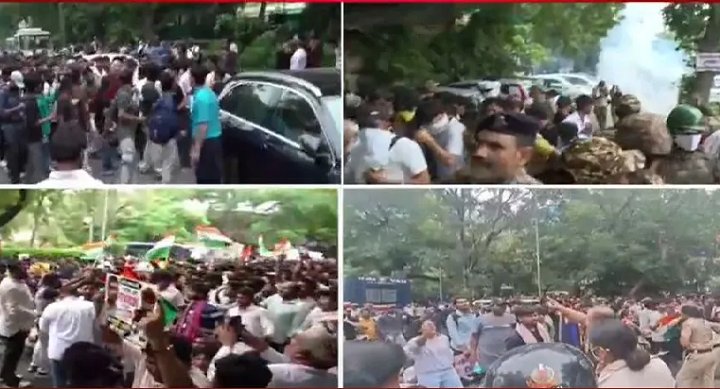 दिल्ली में सीजेपी का प्रदर्शन: प्रदर्शनकारियों पर दागे गए आंसू गैस के गोले
