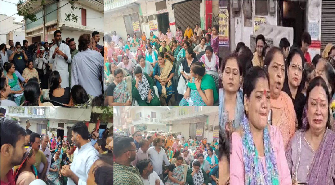 मेरठ सेंट्रल मार्केट मामला: धरने में पहुंचे सरधना विधायक अतुल प्रधान, महिलाओं और व्यापारियों से की मुलाकात