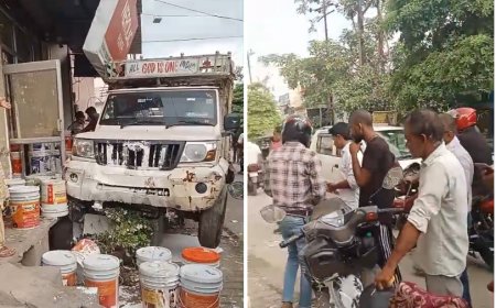 मेरठ में तेज रफ़्तार का कहर, दुकान से टकराई पिकअप वाहन